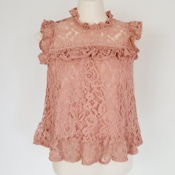 Dusty Rose Lace Top (S/M)